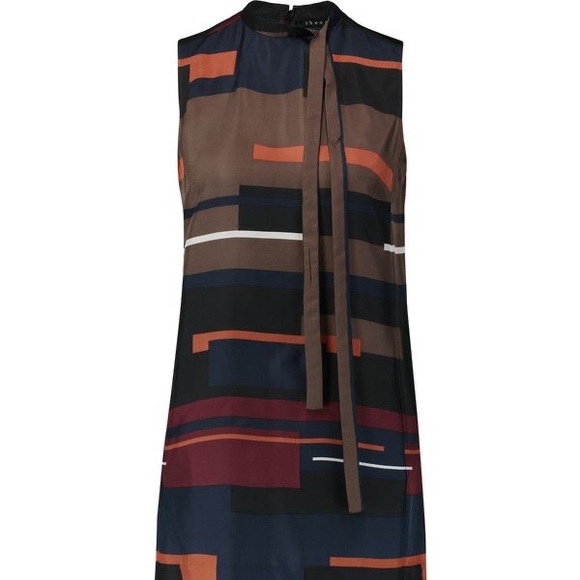 Theory Nitee Printed 100% Silk Sleeveless Tunic Top N263-39 - Picture 3 of 8